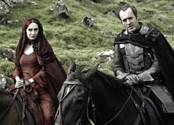 Gra o tron, Game of Thrones, Stannis Baratheon - Stephen Dillane, Melisandre - Carice van Houten