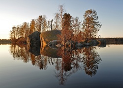 Jezioro, Skały, Drzewa