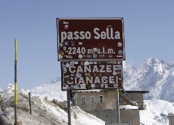 Góry, Śnieg, Passo Sella, Dolomity