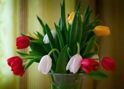 Kolorowe, Tulipany, Wazon
