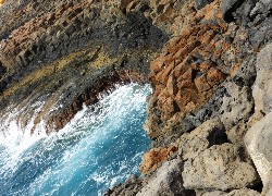 Ocean, Atlantycki, Fala, Kamienna, Plaża