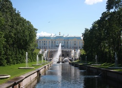 Rosja, Peterhof, Wielki Pałac, Fontanny