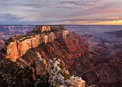 Grand Canyon, Zachód Słońca, Skały