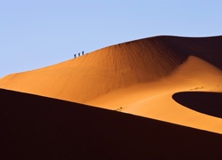 Pustynia, Namibia, Wydmy, Podróżnicy