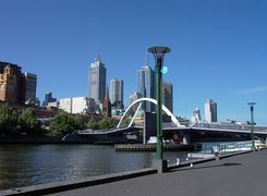 Melbourne, Australia, Woda, Most, Wieżowce