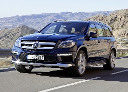 Mercedes, Gl, 2013, Niebieski, Droga, Góry