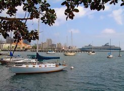 Miasto, Portowe, Morze, Wybrzeże, Żaglówki