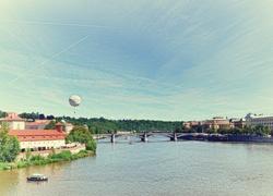Panorama, Miasta, Rzeka, Most
