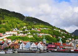 Panorama, Miasta, Bergen, Norwegia