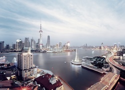 Miasto, Shanghai, Chiny, Rzeka