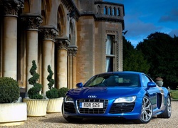 Samochód, Audi R8 V10, Niebieski, Dom