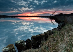 Jezioro, Zachód, Słońca