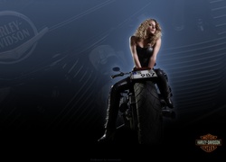 Motor, Harley-Davidson, Piękna, Blondynka