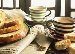 Śniadanie, Kawa, Chleb, Gazeta