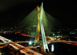 Sao Paulo, Most, Noc, Światła
