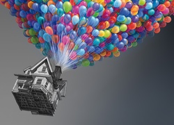 Dom, Kolorowe, Balony