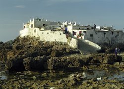 Wyspa, Sidi Abderrahman, Maroko, Skały, Woda