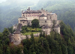 Zamek, Hohenwerfen, Austria, Zalesione, Góry