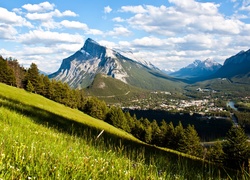 Kanada, Park Narodowy, Banff,  Góry, Zbocze, Dolina, Miasto Banff