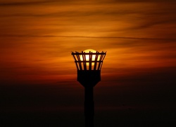 Zachód, Słońca, Słońce, Jako, Lampa