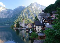 Jezioro, Góry, Zabudowanie, Hallstatt, Austria