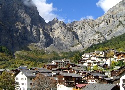 Miasteczko, Leukerbad, Szwajcaria, Góry