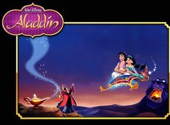 Aladyn, Aladdin, Jasmina, Latający dywan, Lampa