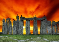 Zachód, Słońca, Stonehenge