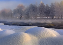 Zima, Rzeka, Zaspy, Szwecja