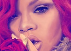 Piosenkarka, Rihanna, Różowe, Włosy