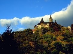 Jesień, Zamek, Wernigerode, Niemcy