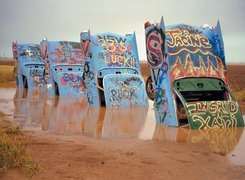 Wpół, Zatopione, Samochody, Texas