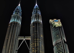 Petronas Towers, Nocą, Kuala Lumpur, Malezja