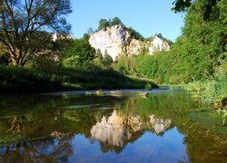 Rzeka, Skały, Odbicie