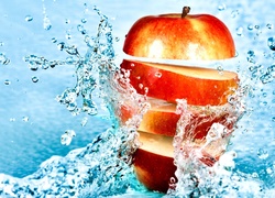 Jabłko, Plastry, Woda