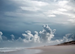 Chmury, Plaża, Morze