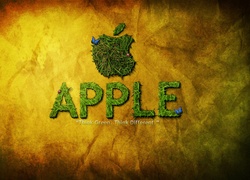 Apple, Logo, Napis, Trawa