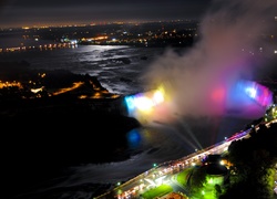 Wodospad, Niagara, Nocą