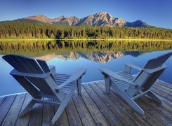 Jezioro, Fotele, Góry, Patricia Lake, Alberta