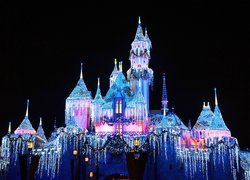 Disneyland, Zamek, Światła, Święta