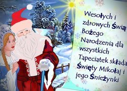 Mikołaj, Śnieżynka, Życzenia, Świąteczne