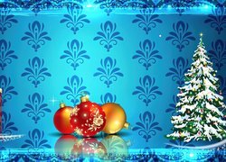 Świeczki, Bombki, Choinka, Święta, Boże Narodzenie, Grafika 2D