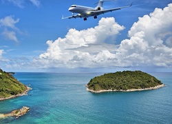 Samolot, Wyspy, Morze