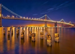 San Francisco, Oświetlony, Most, Golden Gate