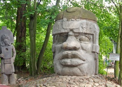 Głowa, Olmecka, Rzeźba, Muzeum Arkadego Fiedlera, Puszczykowo