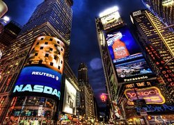 Times Square, Neony, Wieżowce, Nowy Jork