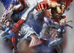 Street Fighter X Tekken, Ryu, Chun-Li, Nina Williams, Kazuya Mishima