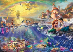 Thomas Kinkade, Disney, Mała Syrenka, The Little Mermaid, Morze