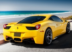 Ferrari, 458, Italia, Plaża, Ocean