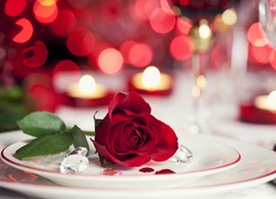 Walentynki, Róża, Romantyczna, Kolacja